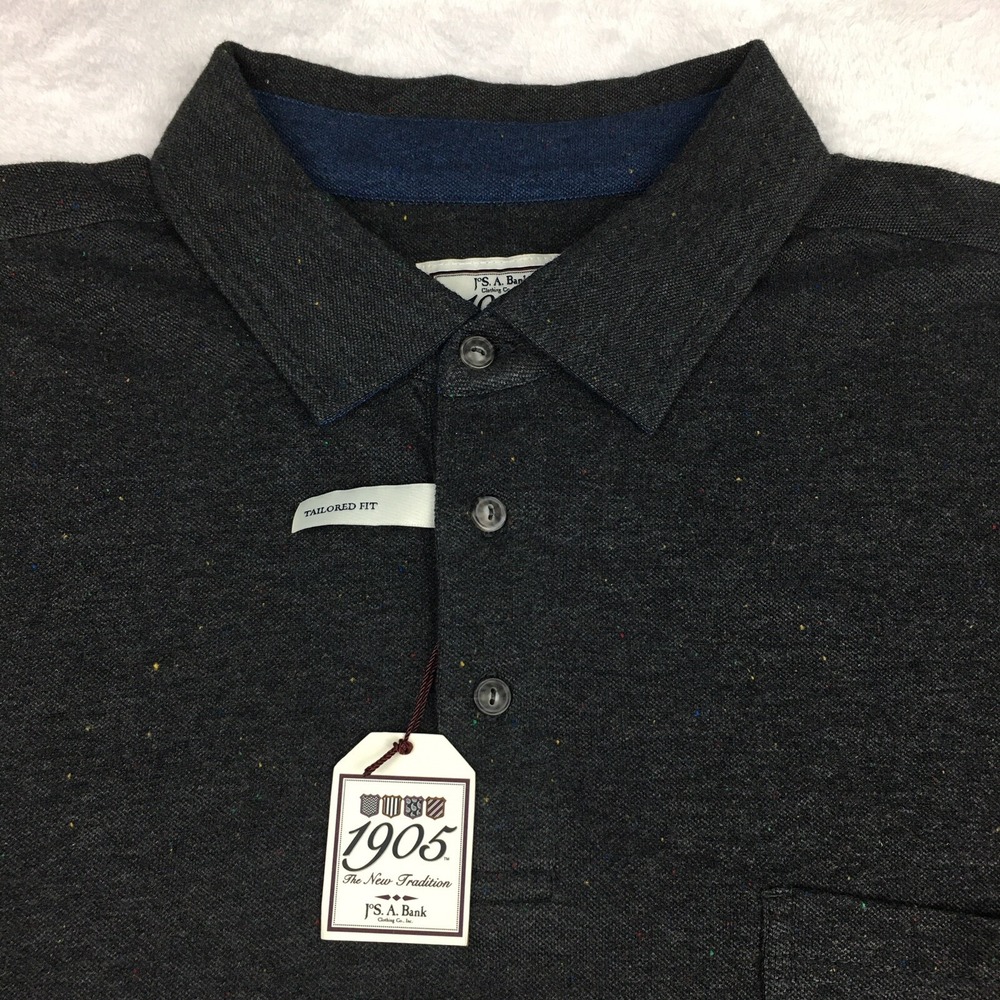 Jos A. Bank Pullover Shirt Mens XL Gray w/Color Dots 1905 Tailored Fit